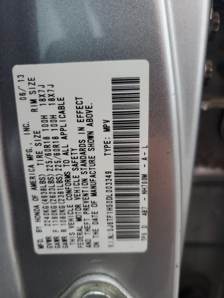 2013 Honda Crosstour Exl VIN: 5J6TF1H50DL003349 Lot: 85733295