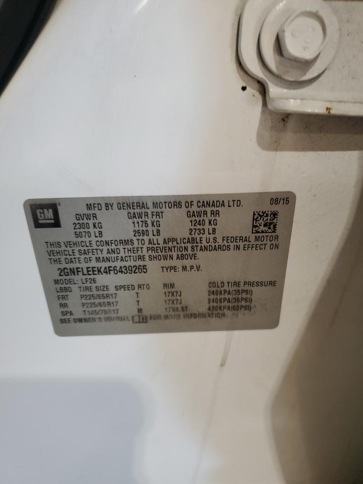 2015 Chevrolet Equinox Ls VIN: 2GNFLEEK4F6439265 Lot: 85862355