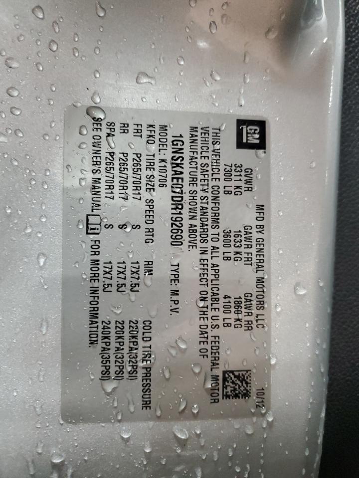 2013 Chevrolet Tahoe K1500 Ls VIN: 1GNSKAE07DR192690 Lot: 90411375