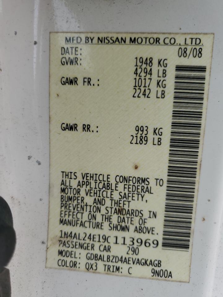 2009 Nissan Altima 2.5S VIN: 1N4AL24E19C113969 Lot: 82344855