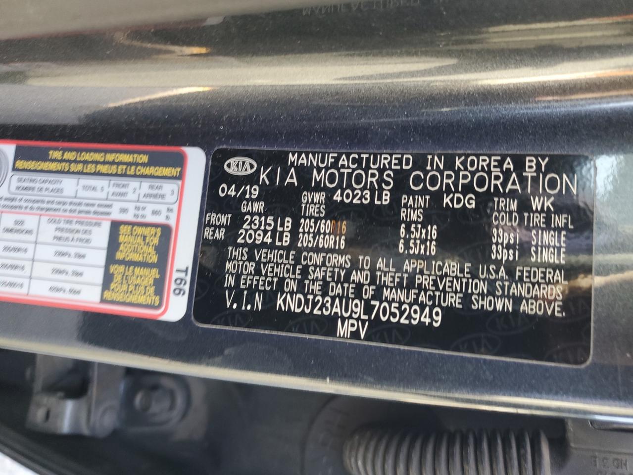 2020 Kia Soul Lx VIN: KNDJ23AU9L7052949 Lot: 82406955