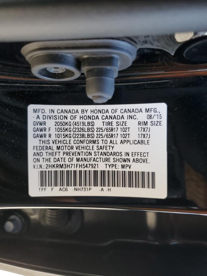 2015 Honda Cr-V Exl VIN: 2HKRM3H71FH547921 Lot: 85202525