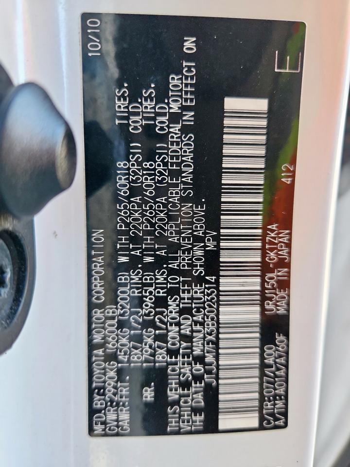 2011 Lexus Gx 460 Premium VIN: JTJJM7FX3B5023314 Lot: 90090825