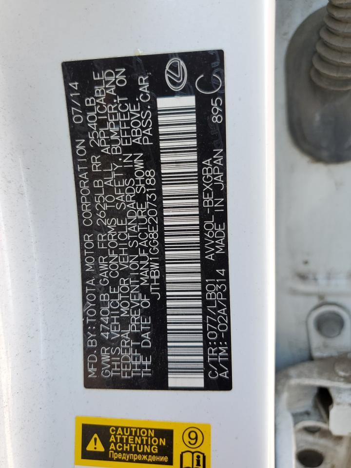 2014 Lexus Es 300H VIN: JTHBW1GG8E2073188 Lot: 81914965