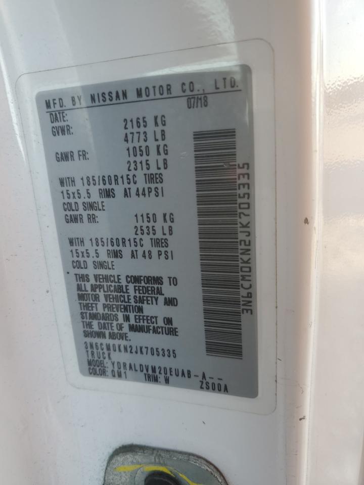 2018 Nissan Nv200 Utility / Service Van VIN: 3N6CM0KN2JK705335 Lot: 87042695