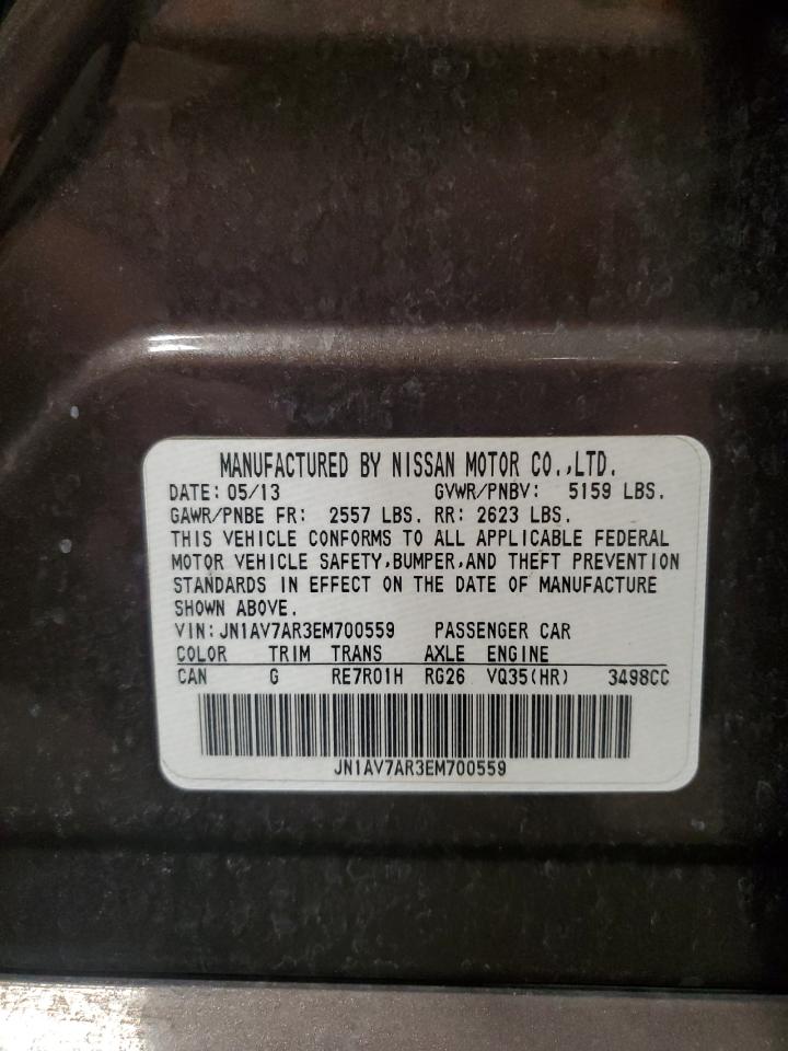 2014 Infiniti Q50 Hybrid Premium VIN: JN1AV7AR3EM700559 Lot: 86533385