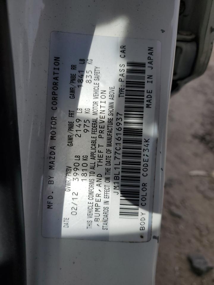 2012 Mazda 3 I VIN: JM1BL1L77C1616937 Lot: 85272855