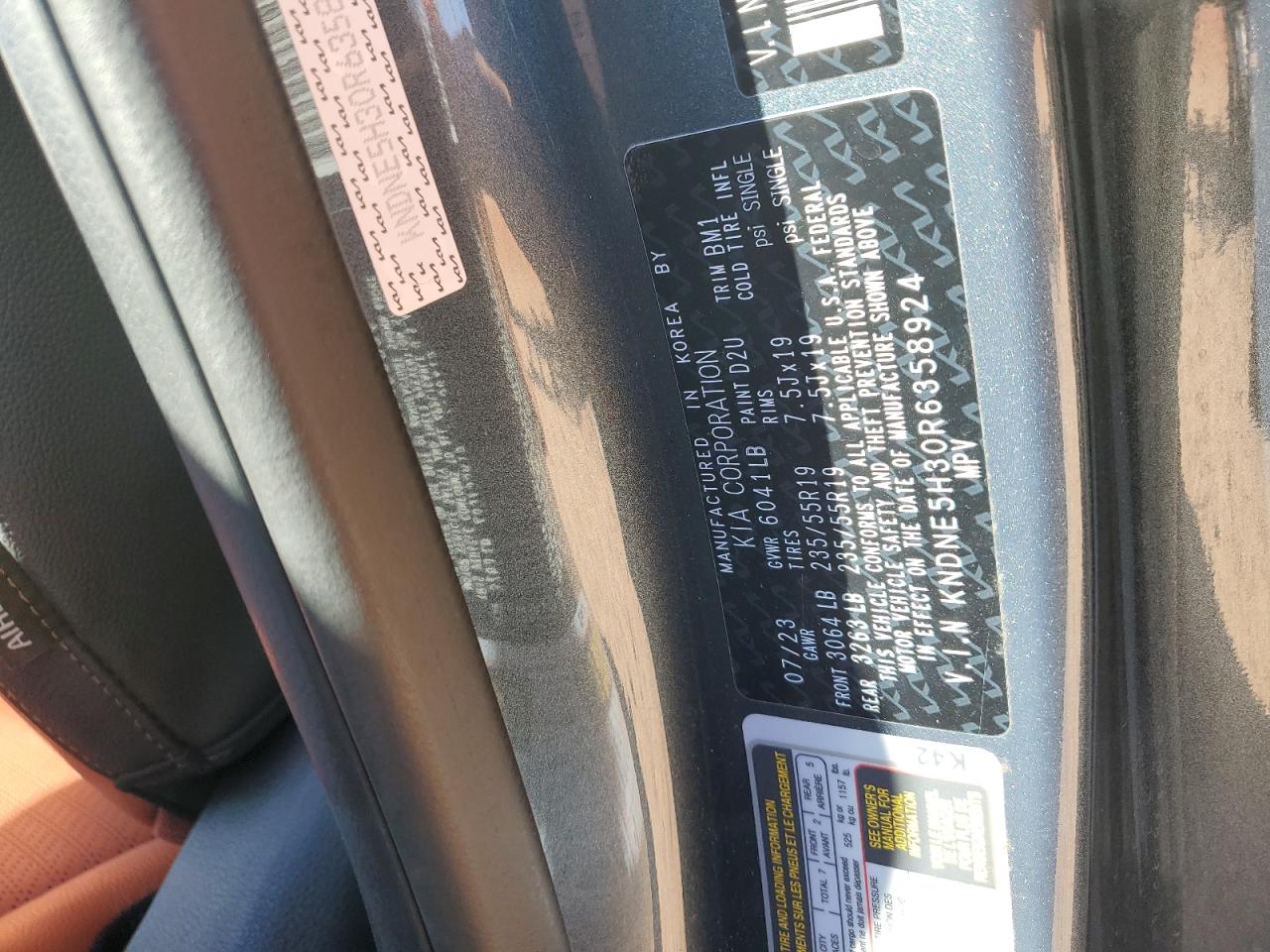 2024 Kia Carnival Sx VIN: KNDNE5H30R6358924 Lot: 85598085