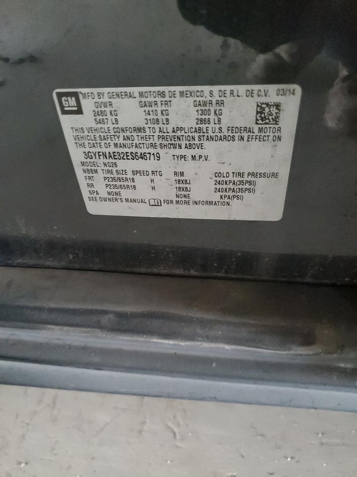 2014 Cadillac Srx VIN: 3GYFNAE32ES646719 Lot: 82360255