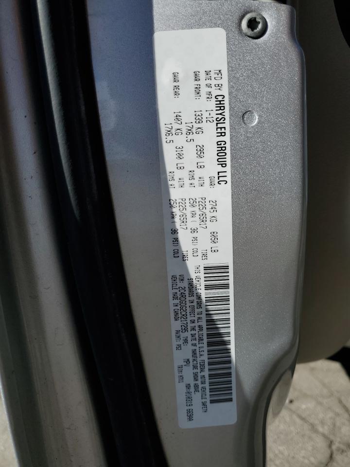 2012 Dodge Grand Caravan Crew VIN: 2C4RDGDG2CR217295 Lot: 87117605