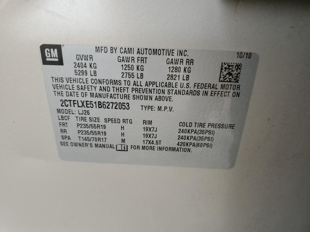 2011 GMC Terrain Slt VIN: 2CTFLXE51B6272053 Lot: 90057815