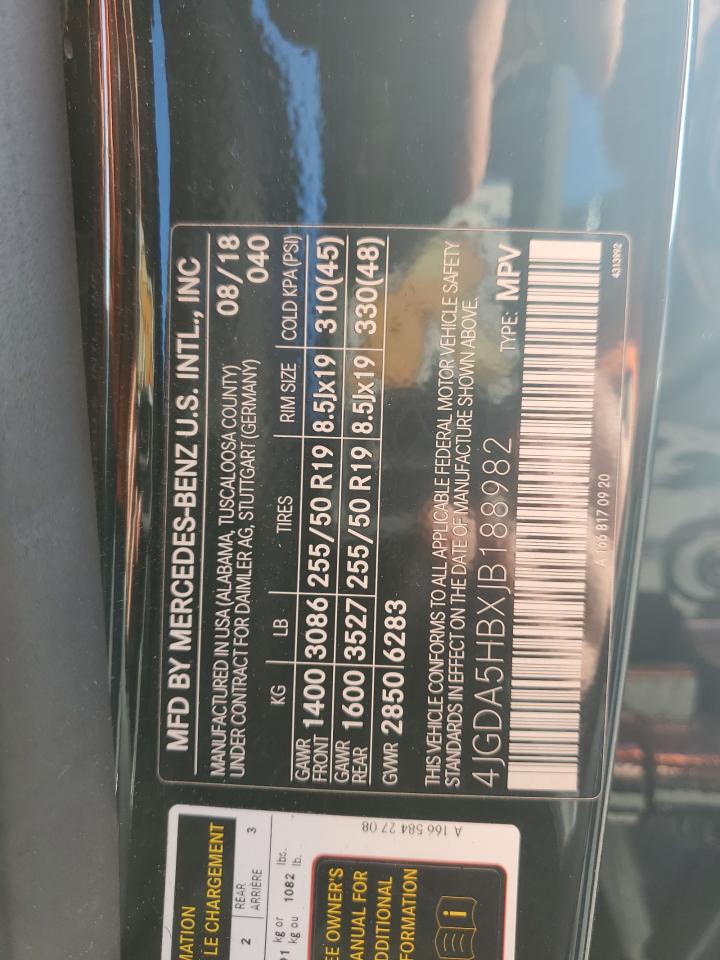 2018 Mercedes-Benz Gle 350 4Matic VIN: 4JGDA5HBXJB188982 Lot: 87475485