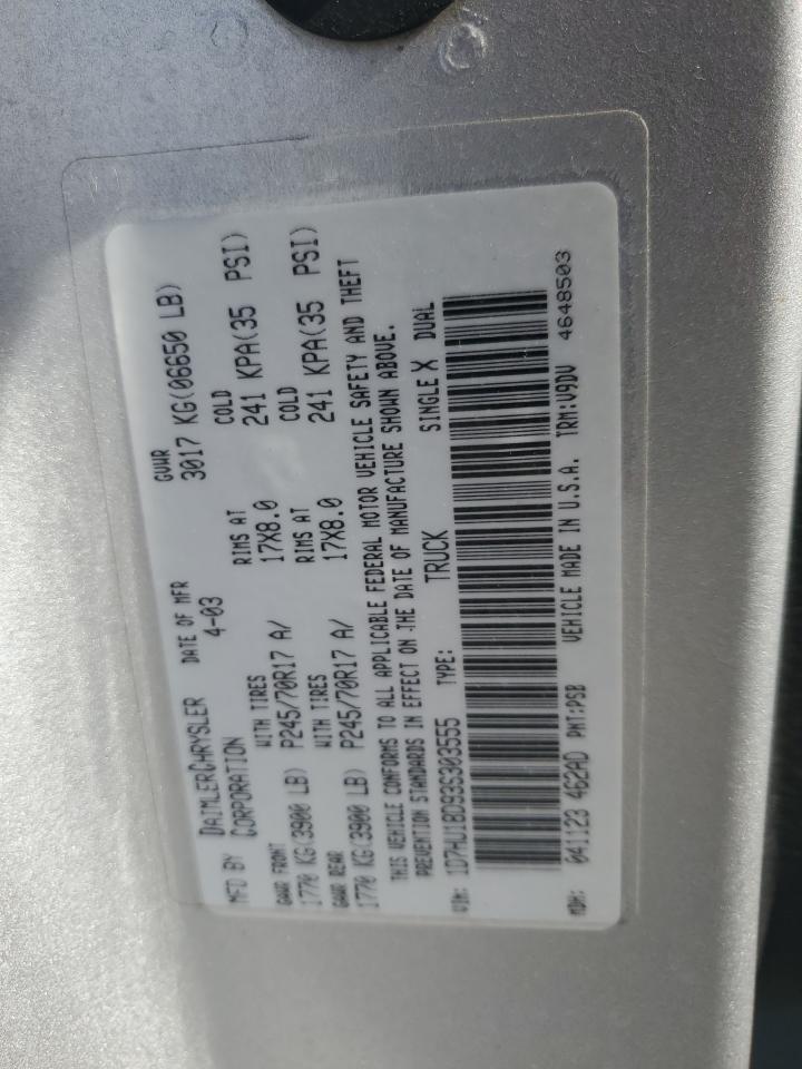 2003 Dodge Ram 1500 St VIN: 1D7HU18D93S303555 Lot: 82719345