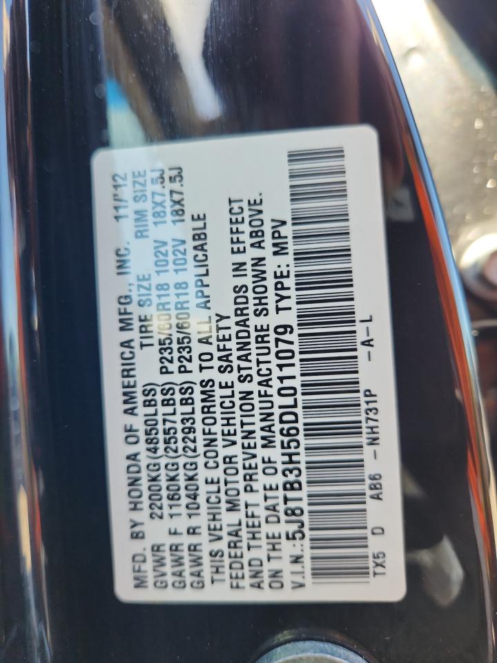 2013 Acura Rdx Technology VIN: 5J8TB3H56DL011079 Lot: 87451185