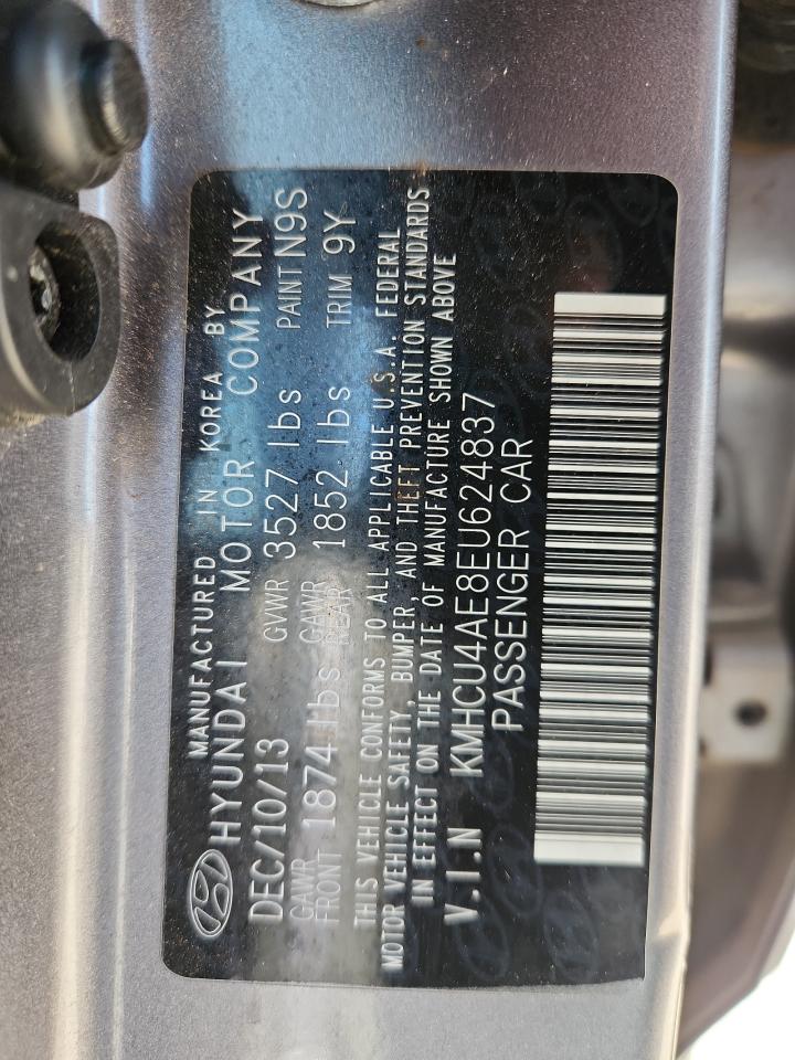 2014 Hyundai Accent Gls VIN: KMHCU4AE8EU624837 Lot: 85711535