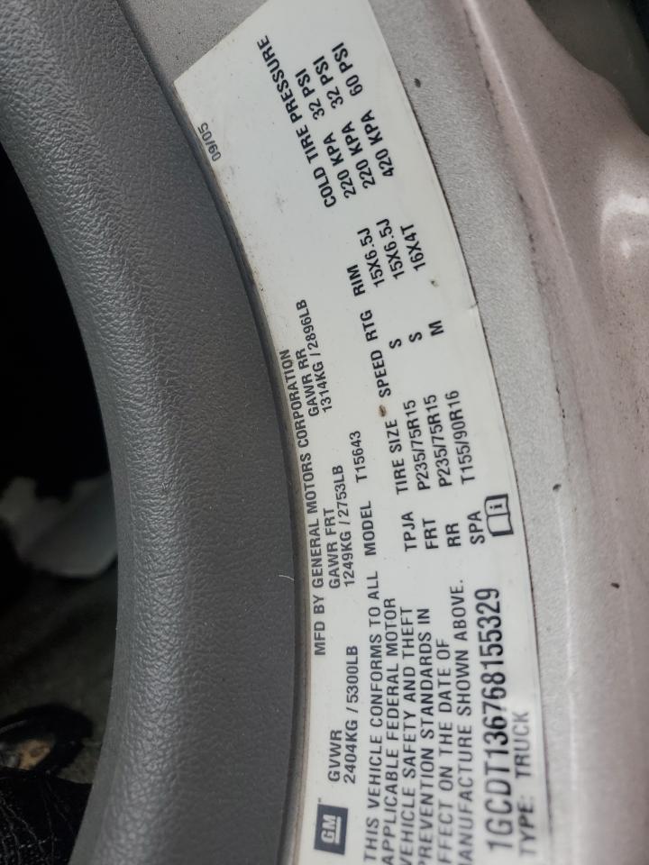 2006 Chevrolet Colorado VIN: 1GCDT136768155329 Lot: 82244885