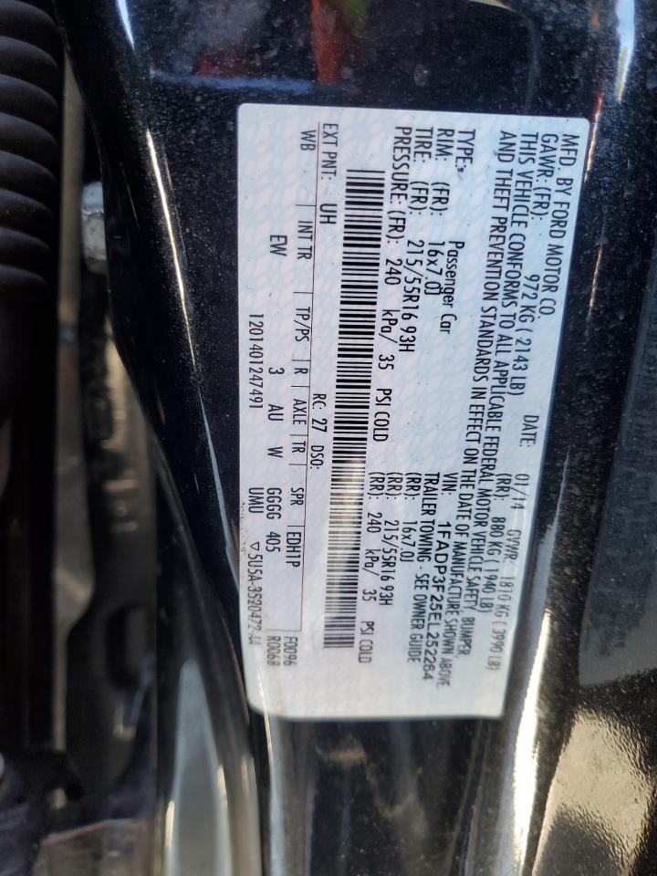 2014 Ford Focus Se VIN: 1FADP3F25EL252264 Lot: 86234415