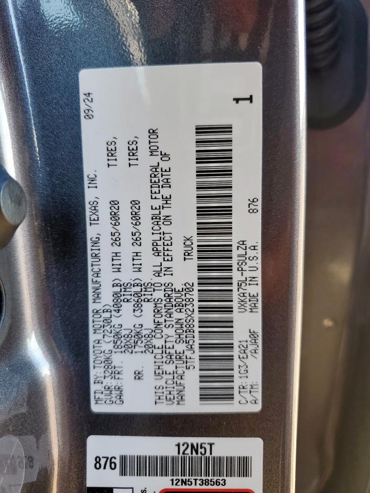 2025 Toyota Tundra Crewmax Limited VIN: 5TFJA5DB8SX238702 Lot: 85550555