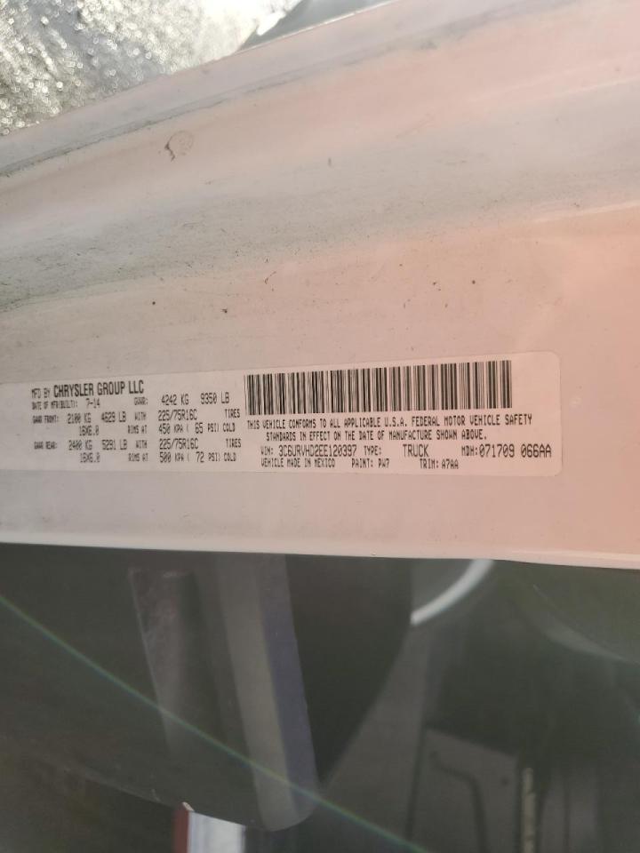 2014 Ram Trucks Promaster - Delivery Van VIN: 3C6URVHD2EE120397 Lot: 91912165