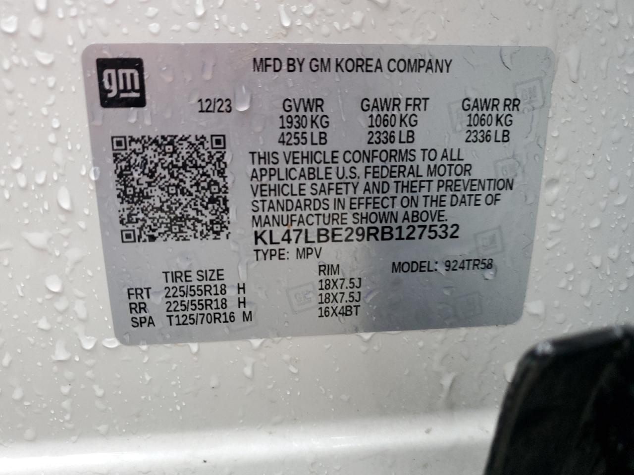 2024 Buick Envista Sport Touring VIN: KL47LBE29RB127532 Lot: 85398635