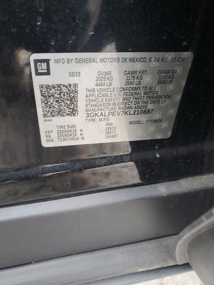 2019 GMC Terrain Slt VIN: 3GKALPEV7KL210887 Lot: 82230535