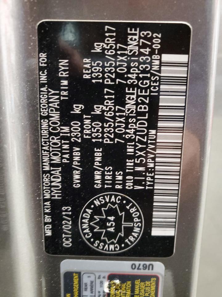 2014 Hyundai Santa Fe Sport VIN: 5XYZUDLB2EG133473 Lot: 85086115