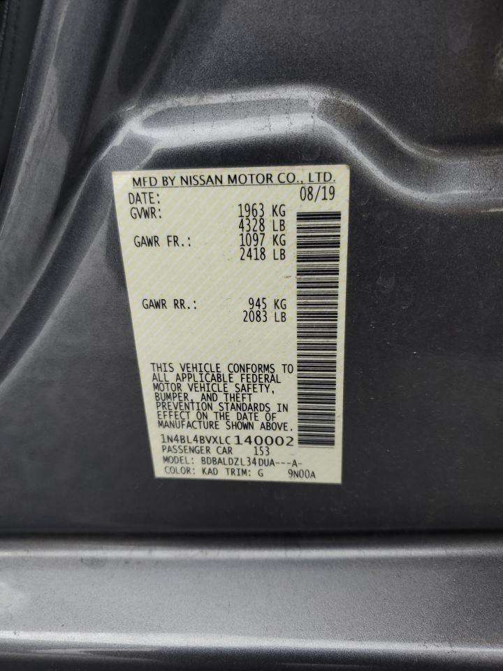 2020 Nissan Altima S VIN: 1N4BL4BVXLC140002 Lot: 82243215