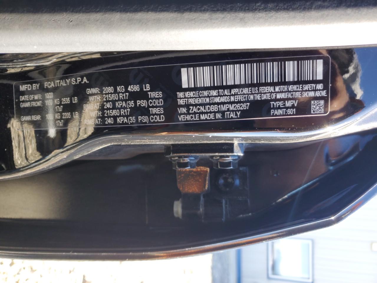 2021 Jeep Renegade Latitude VIN: ZACNJDBB1MPM26267 Lot: 86839705