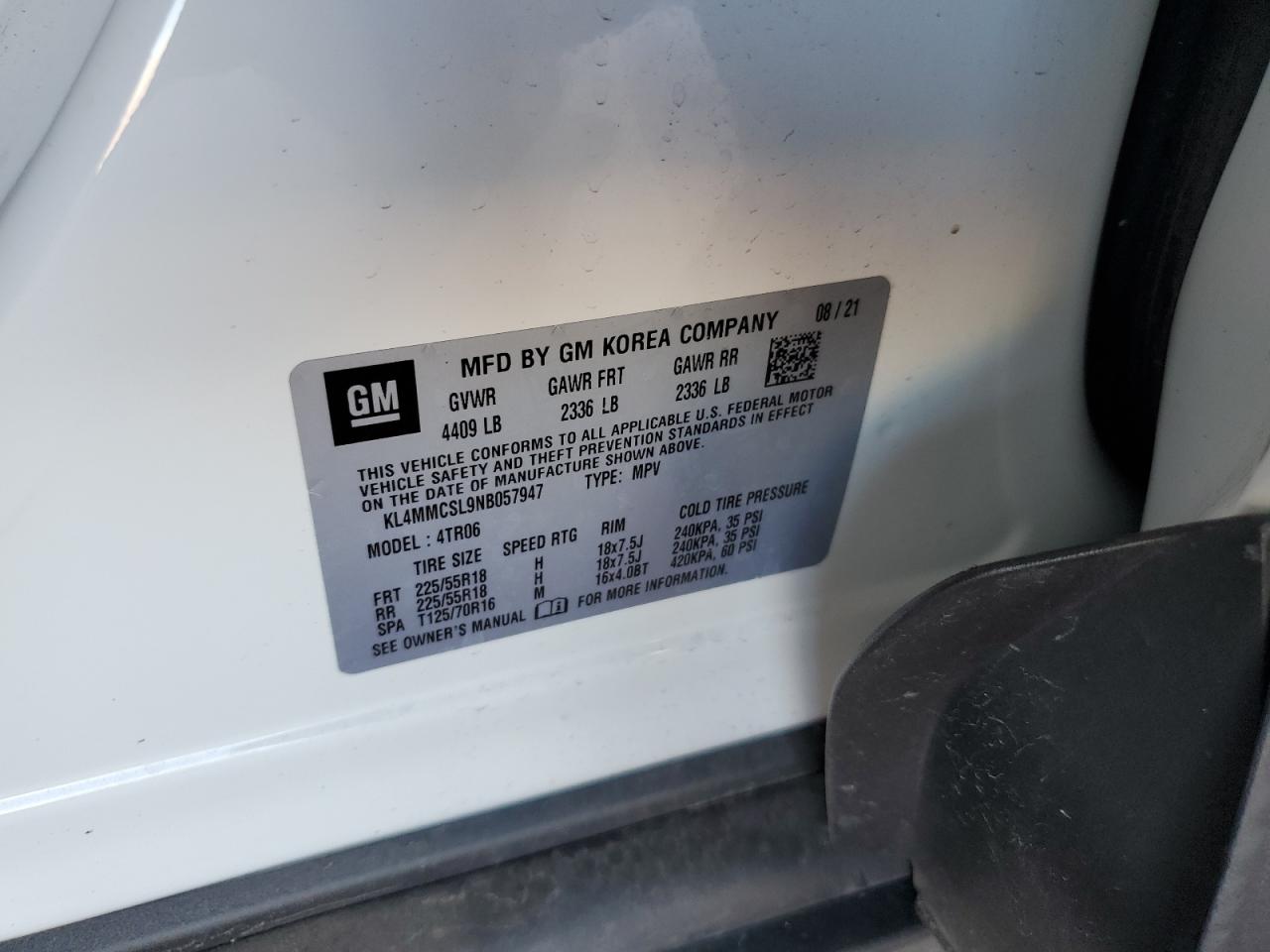 2022 Buick Encore Gx Preferred VIN: KL4MMCSL9NB057947 Lot: 84468205