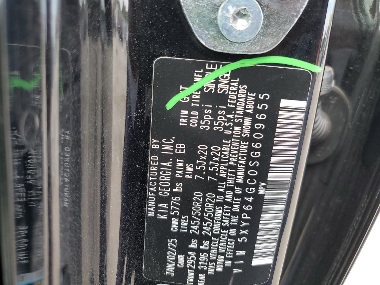 2025 Kia Telluride S VIN: 5XYP64GC0SG609655 Lot: 86242415