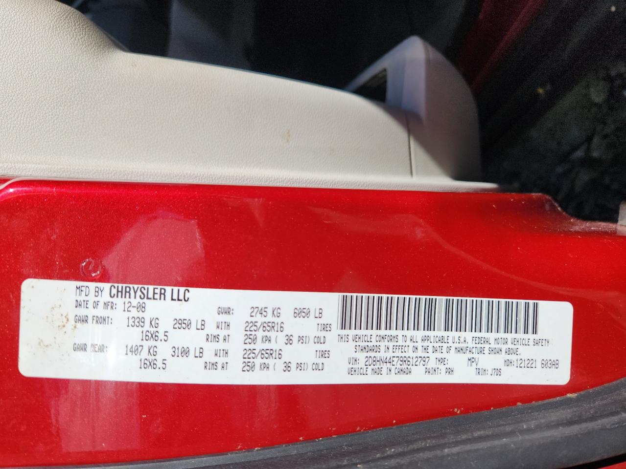 2009 Dodge Grand Caravan Se VIN: 2D8HN44E79R612797 Lot: 90728275