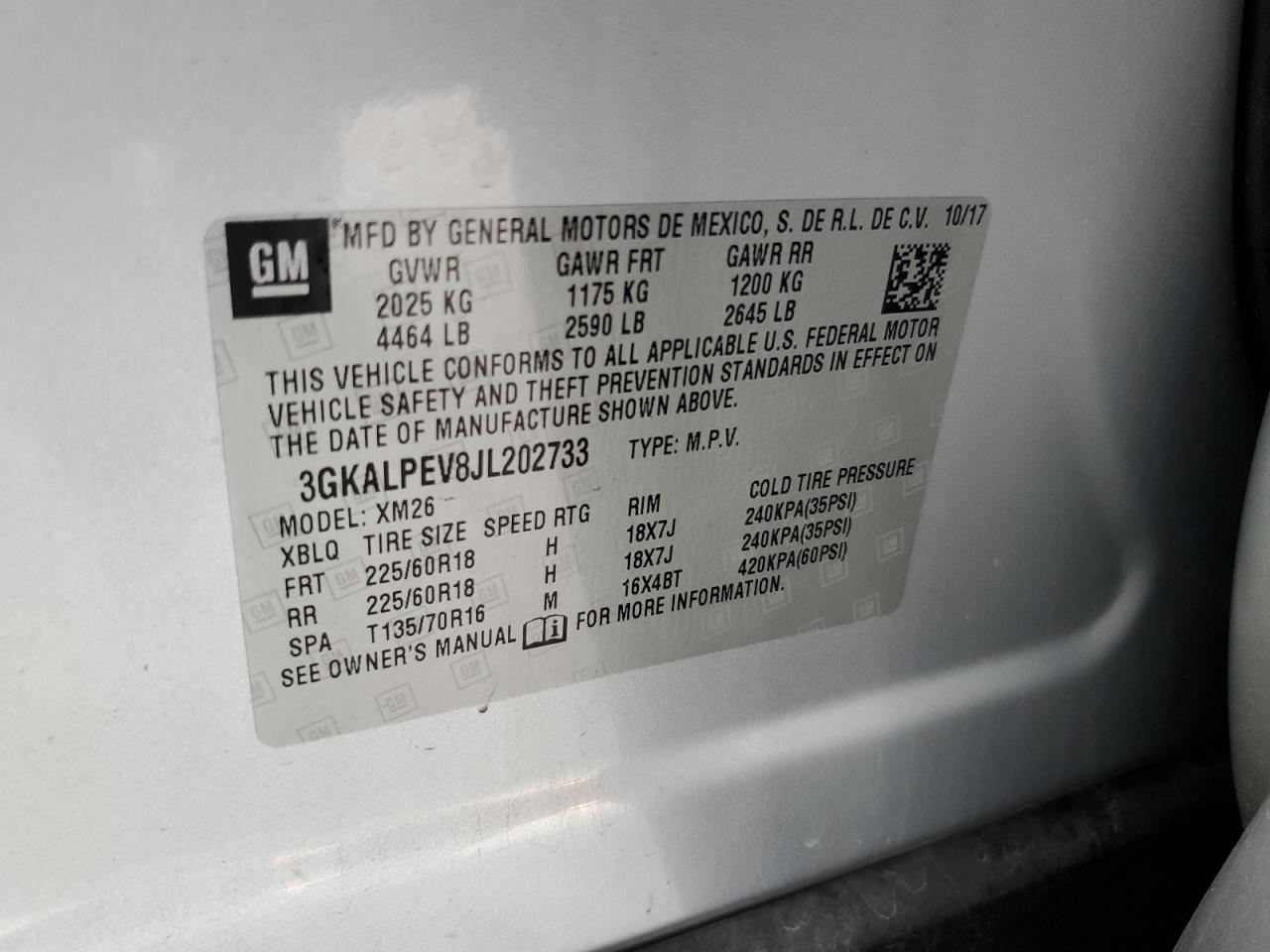 2018 GMC Terrain Slt VIN: 3GKALPEV8JL202733 Lot: 82716825