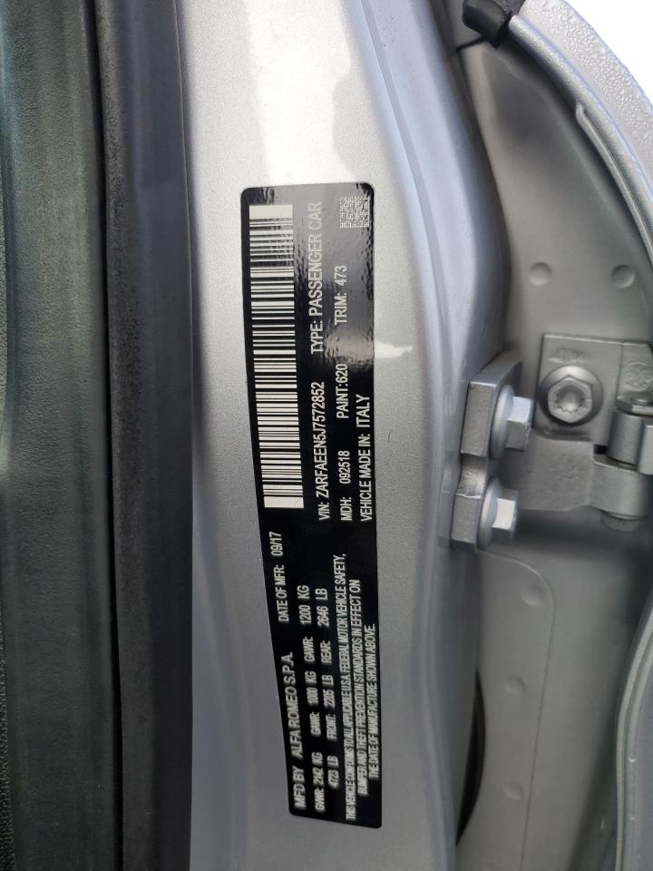 2018 Alfa Romeo Giulia Ti Q4 VIN: ZARFAEEN5J7572852 Lot: 90059995