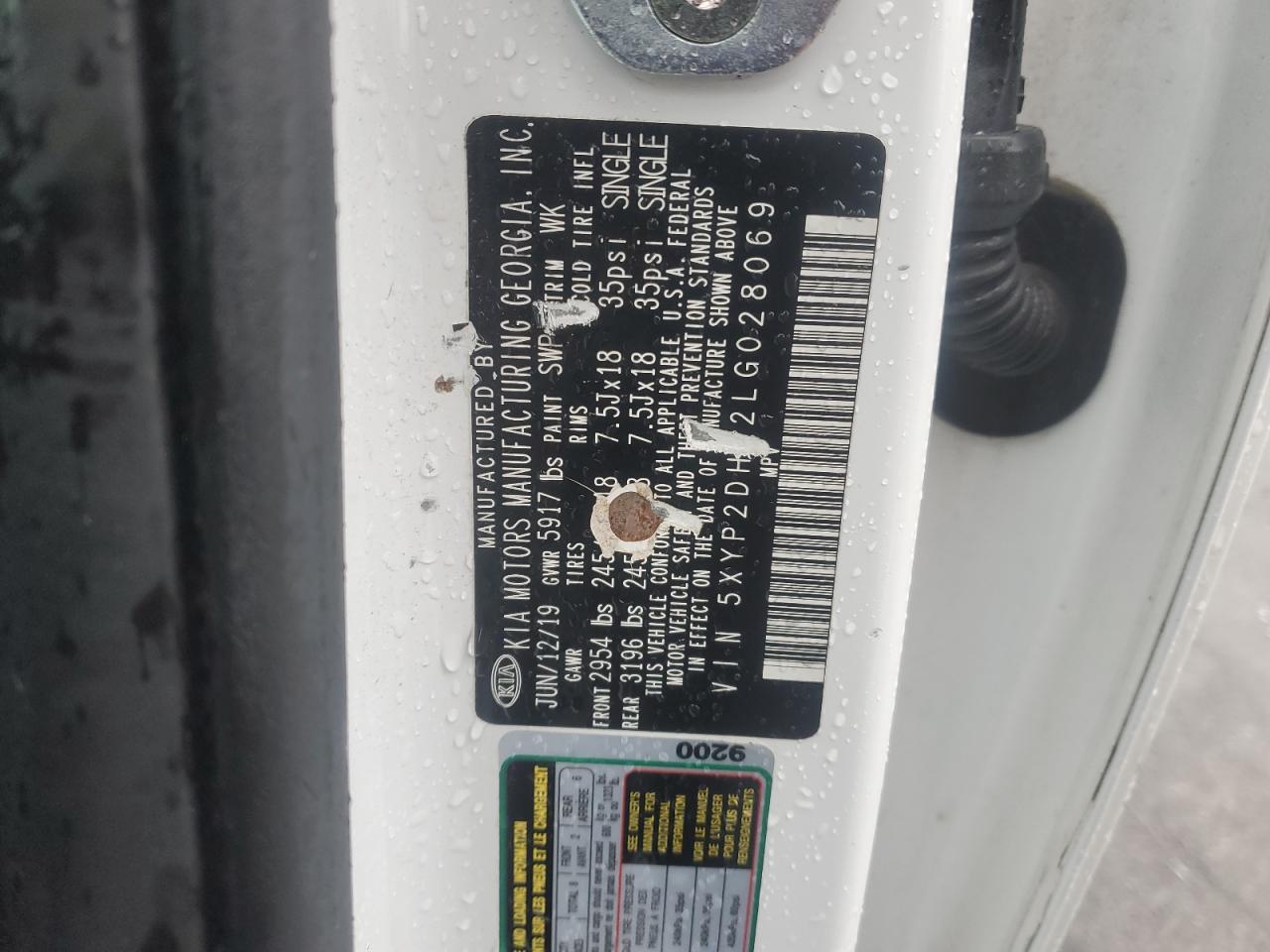 2020 Kia Telluride Lx VIN: 5XYP2DHC2LG028069 Lot: 82387345