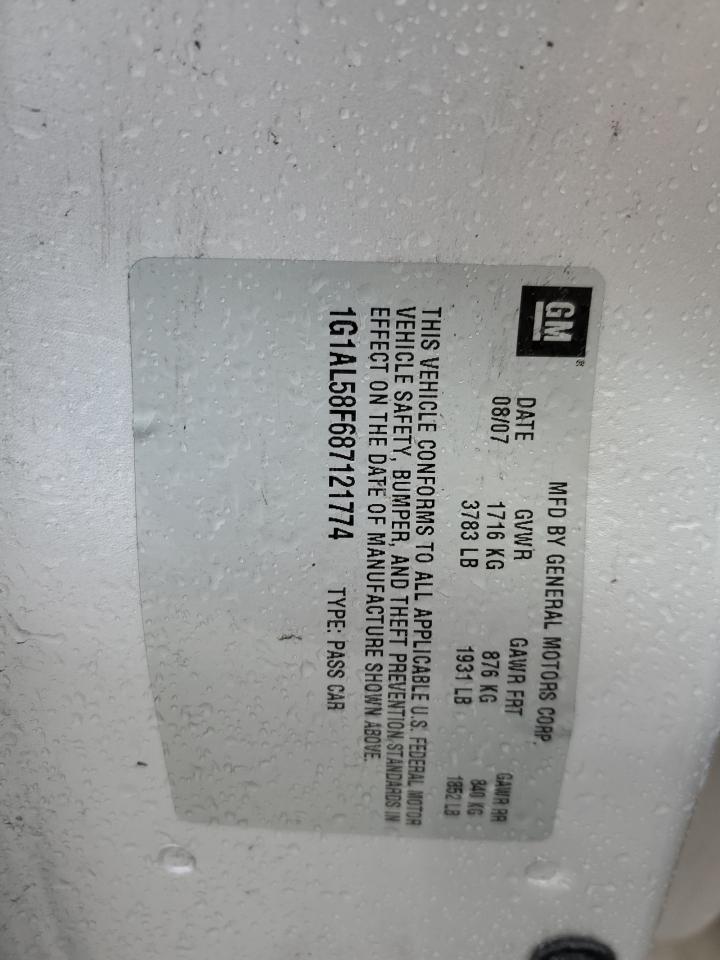 2008 Chevrolet Cobalt Lt VIN: 1G1AL58F687121774 Lot: 90790615