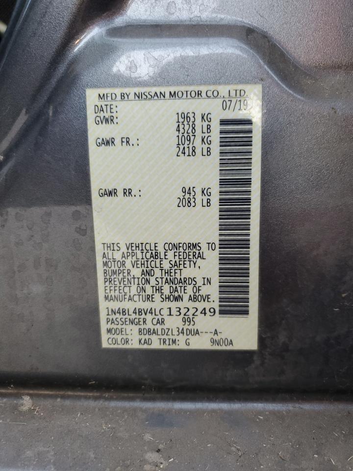 2020 Nissan Altima S VIN: 1N4BL4BV4LC132249 Lot: 81930305