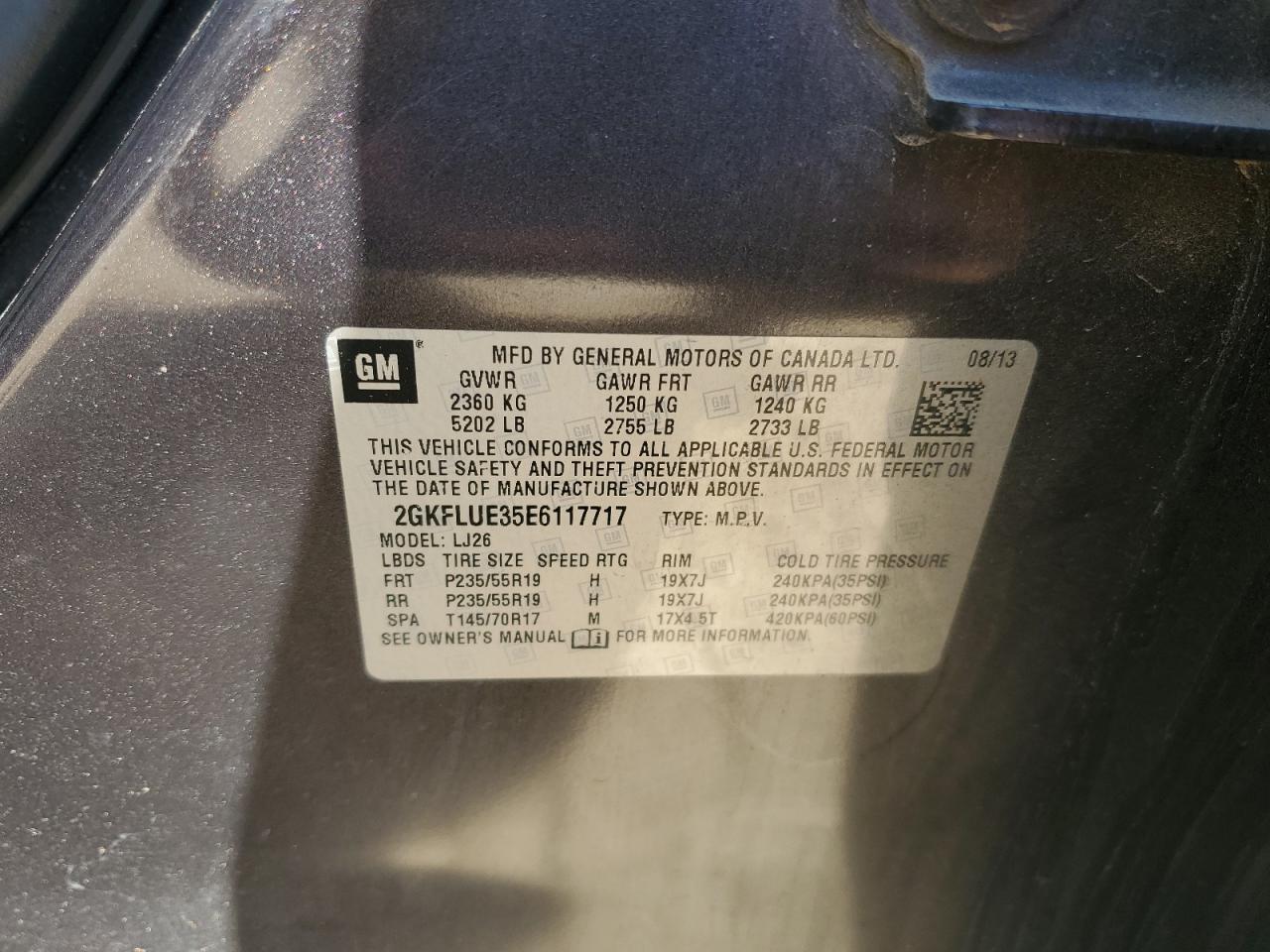 2014 GMC Terrain Denali VIN: 2GKFLUE35E6117717 Lot: 82531325