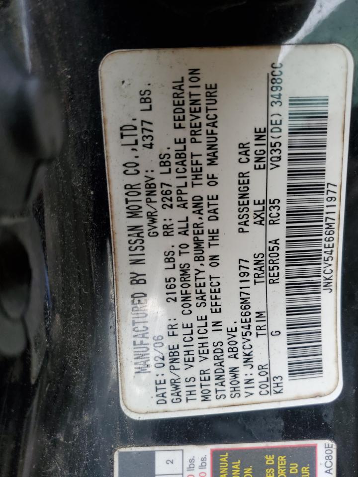 2006 Infiniti G35 VIN: JNKCV54E66M711977 Lot: 84813145