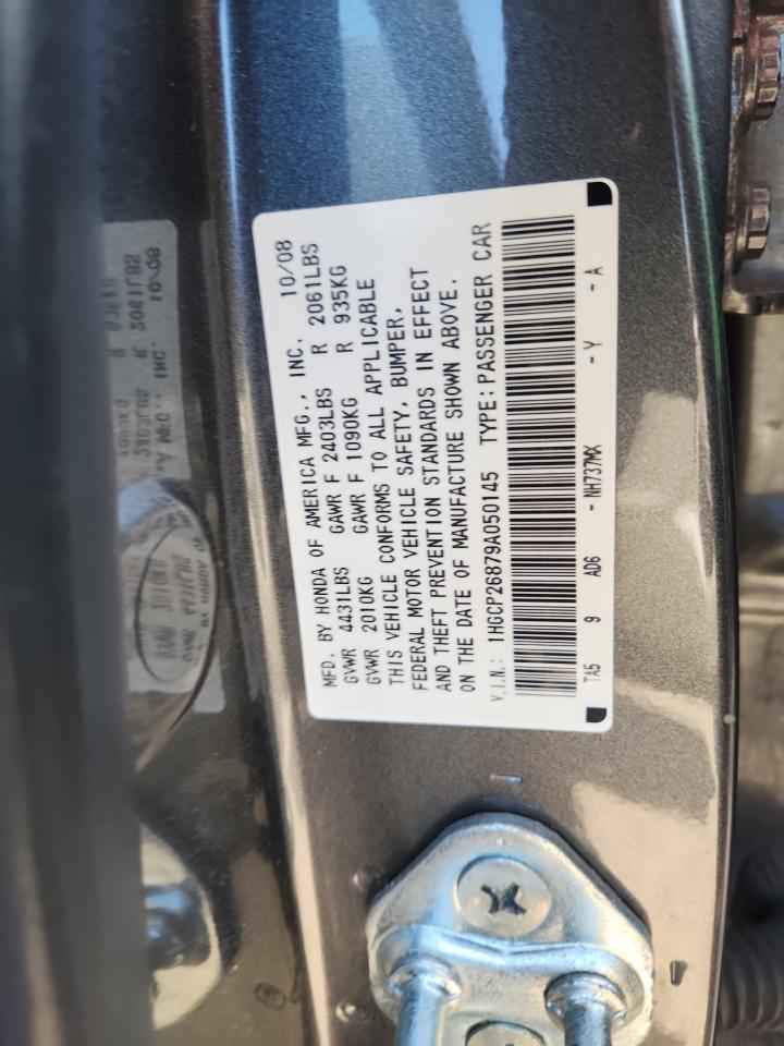 2009 Honda Accord Exl VIN: 1HGCP26879A050145 Lot: 85097385