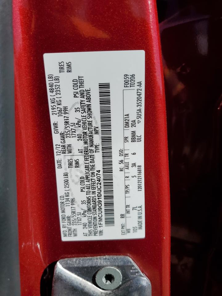 2013 Ford Escape Se VIN: 1FMCU9G91DUC24074 Lot: 87444745