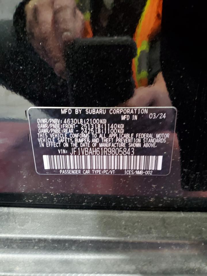2024 Subaru Wrx Premium VIN: JF1VBAH61R9805843 Lot: 86336515