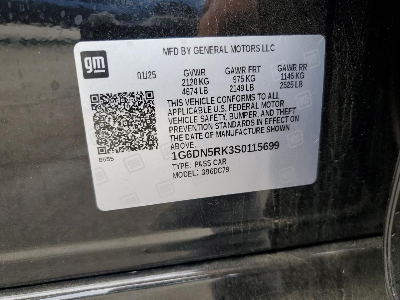 2025 Cadillac Ct5 Premium Luxury VIN: 1G6DN5RK3S0115699 Lot: 82194205