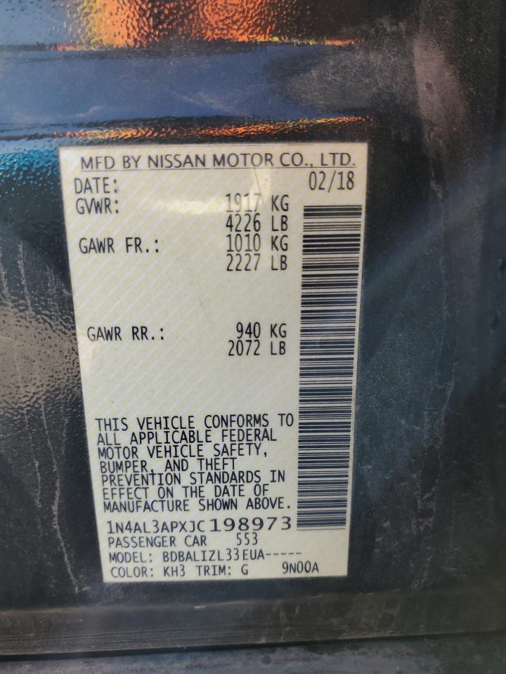 2018 Nissan Altima 2.5 VIN: 1N4AL3APXJC198973 Lot: 82428895