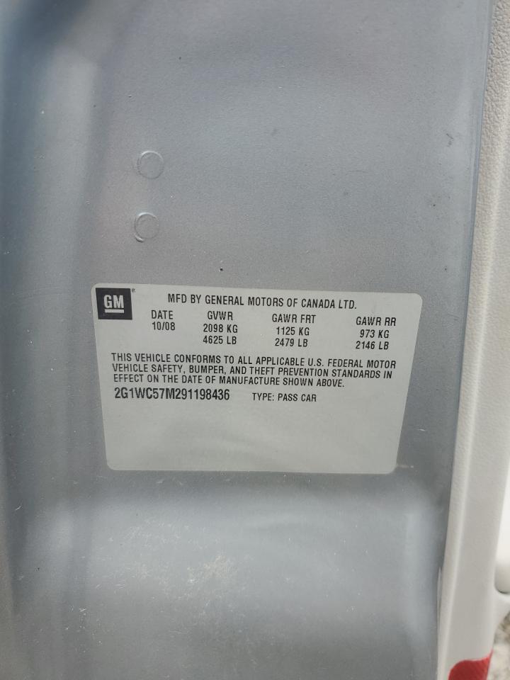 2009 Chevrolet Impala 2Lt VIN: 2G1WC57M291198436 Lot: 84933945