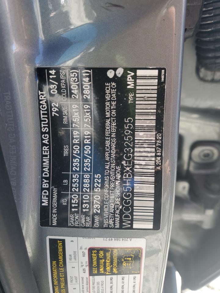 2014 Mercedes-Benz Glk 350 VIN: WDCGG5HBXEG325955 Lot: 82407715