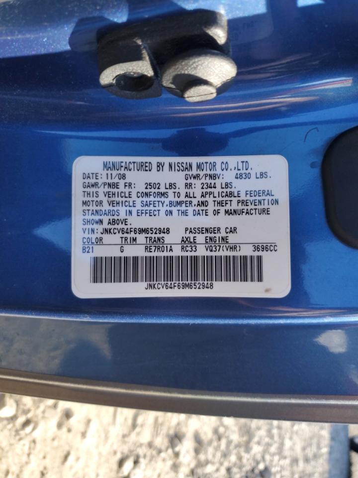 2009 Infiniti G37 VIN: JNKCV64F69M652948 Lot: 82622925