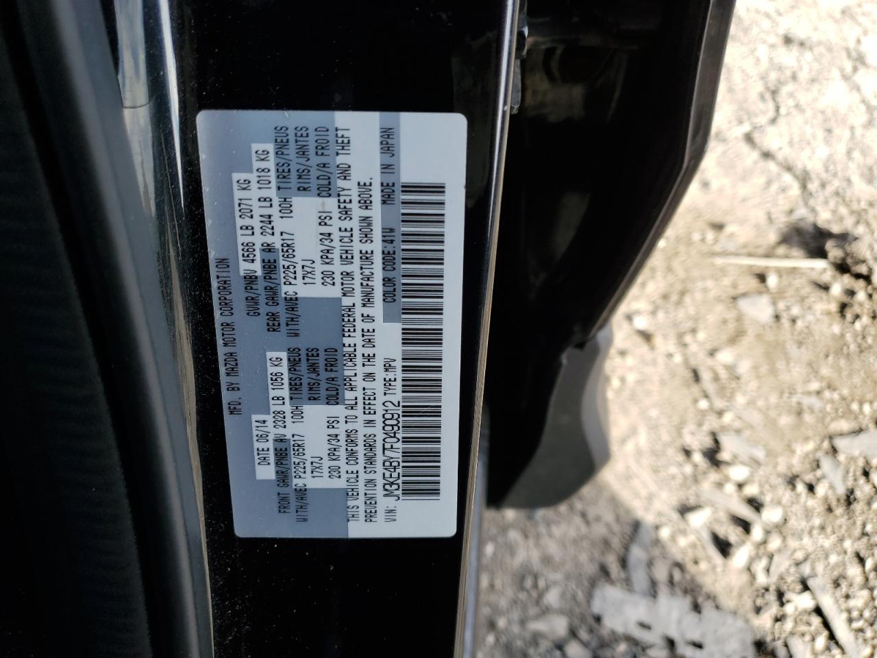 2015 Mazda Cx-5 Sport VIN: JM3KE4BY7F0490912 Lot: 90010765