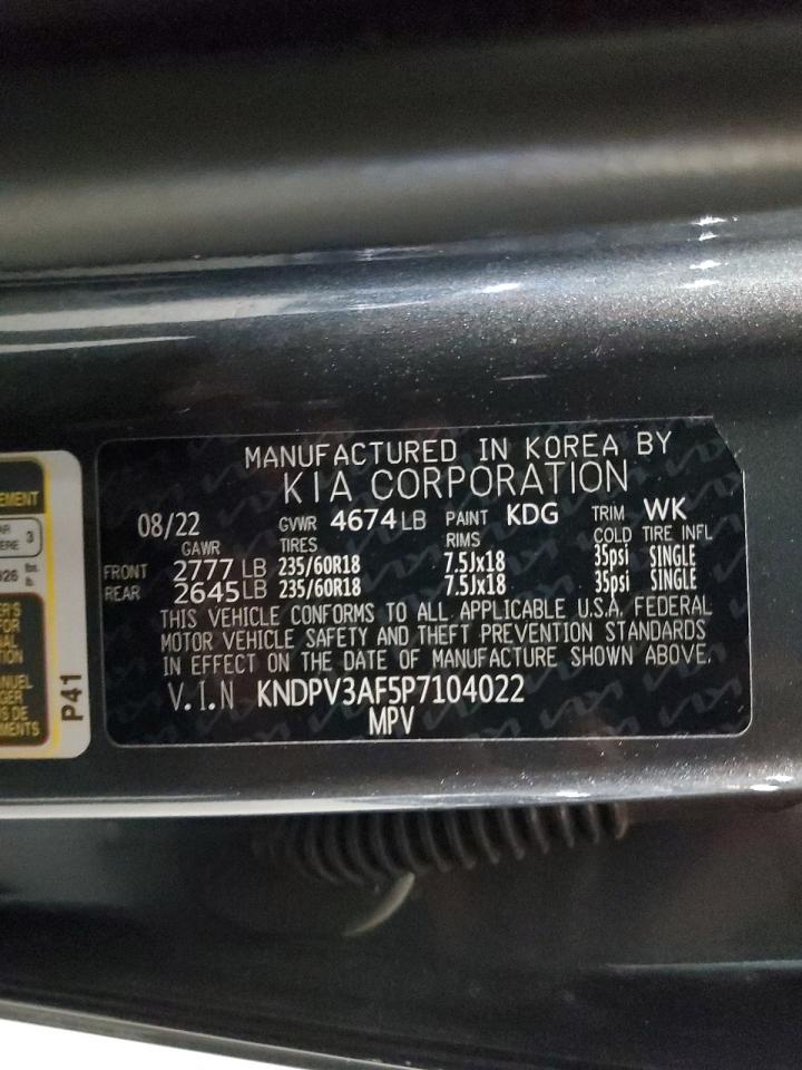 2023 Kia Sportage Ex VIN: KNDPV3AF5P7104022 Lot: 85817365