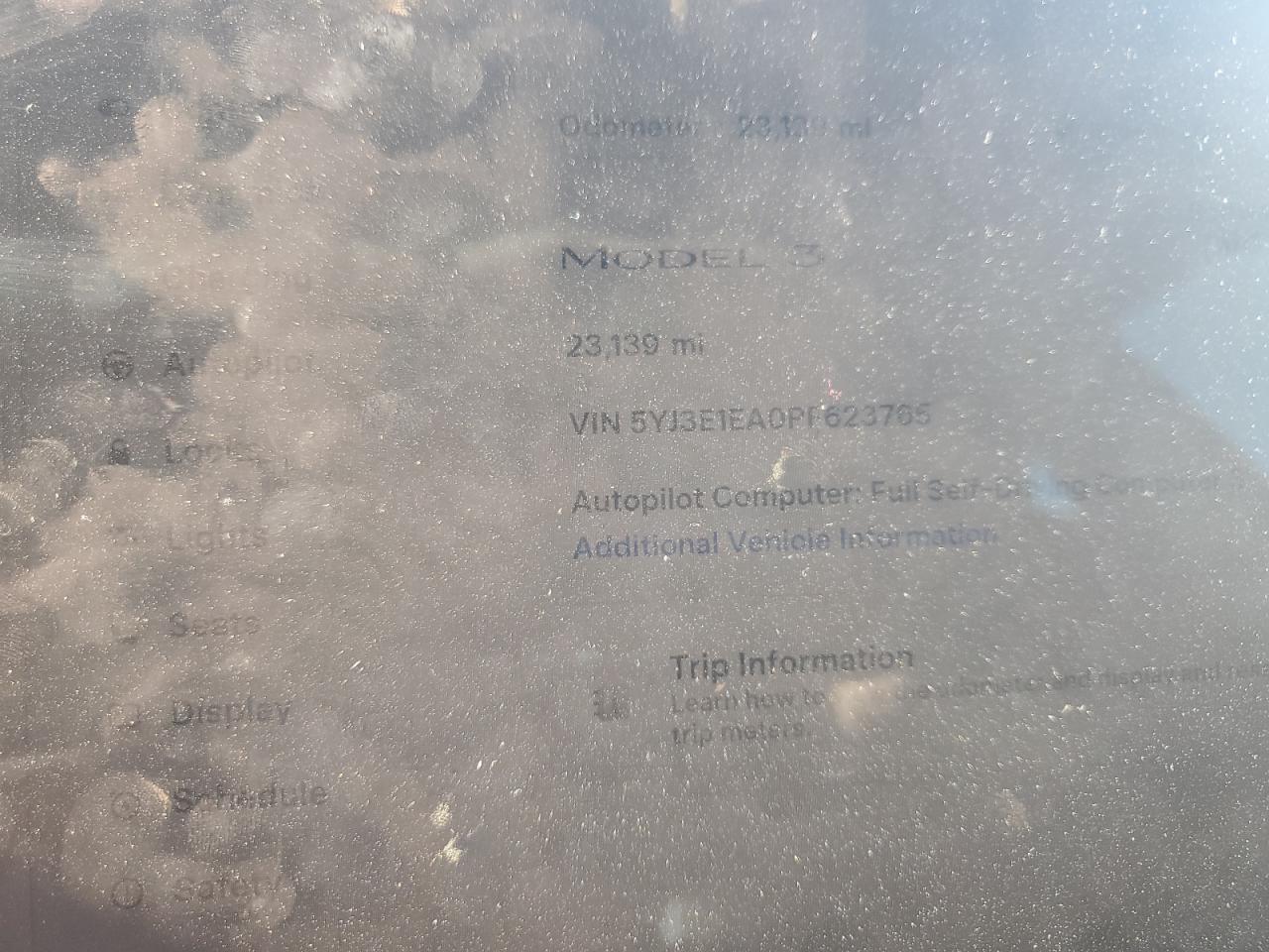 2023 Tesla Model 3 VIN: 5YJ3E1EA0PF623765 Lot: 90932125