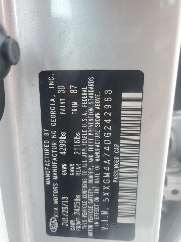 2013 Kia Optima Lx VIN: 5XXGM4A74DG242963 Lot: 82289265